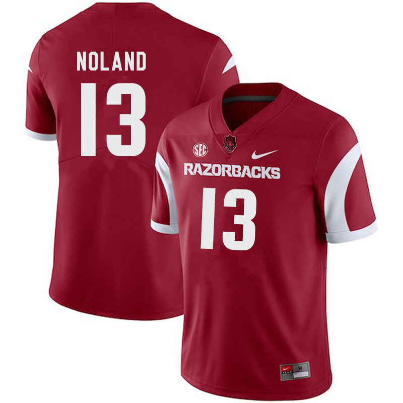 Men #13 Connor Noland Arkansas Razorbacks College Football Jerseys-Cardinal